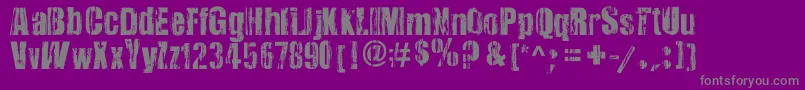 フォントVeryDamaged – 紫の背景に灰色の文字
