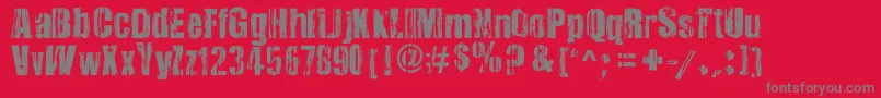 VeryDamaged Font – Gray Fonts on Red Background