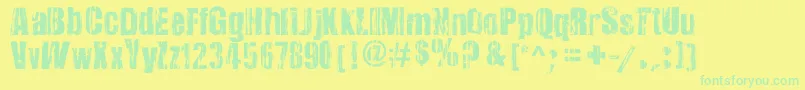 More about VeryDamaged Font VeryDamaged Font – Green Fonts on Yellow Background