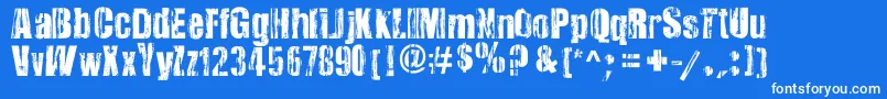 VeryDamaged Font – White Fonts on Blue Background