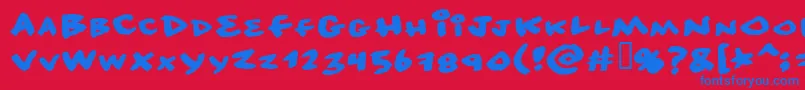 フォントNoconsequence – 赤い背景に青い文字