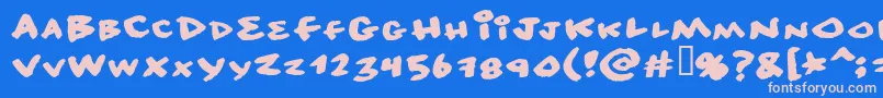 Noconsequence Font – Pink Fonts on Blue Background