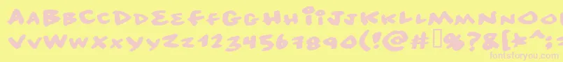 Noconsequence Font – Pink Fonts on Yellow Background