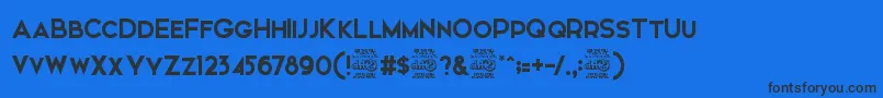 ElkwoodFree Font – Black Fonts on Blue Background