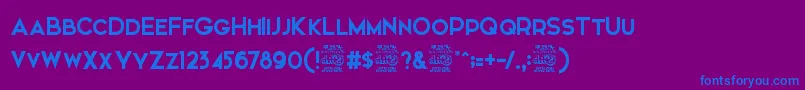 ElkwoodFree Font – Blue Fonts on Purple Background
