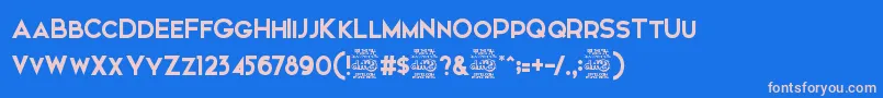 フォントElkwoodFree – ピンクの文字、青い背景