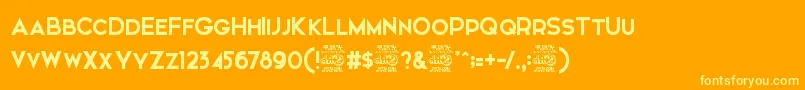 ElkwoodFree Font – Yellow Fonts on Orange Background