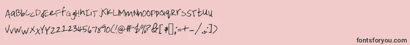 フォントEmileehandwriting – ピンクの背景に黒い文字