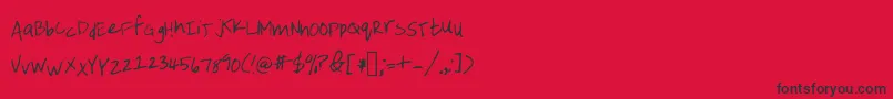 Шрифт Emileehandwriting – чёрные шрифты на красном фоне