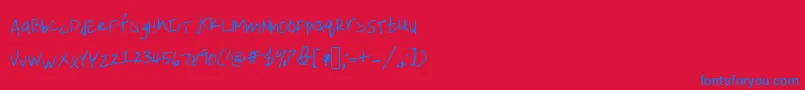 Emileehandwriting Font – Blue Fonts on Red Background