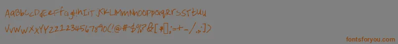 Шрифт Emileehandwriting – коричневые шрифты на сером фоне