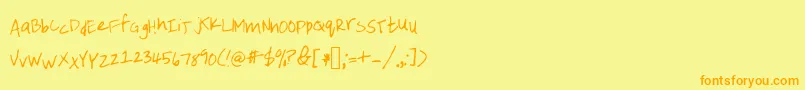 Шрифт Emileehandwriting – оранжевые шрифты на жёлтом фоне