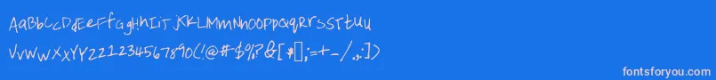 fuente Emileehandwriting – Fuentes Rosadas Sobre Fondo Azul