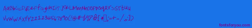 Шрифт Emileehandwriting – фиолетовые шрифты на синем фоне