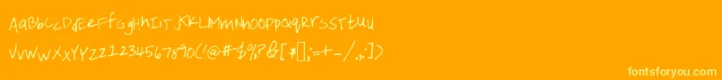 Emileehandwriting Font – Yellow Fonts on Orange Background