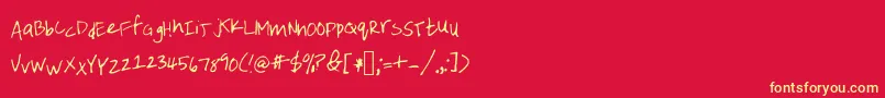 Emileehandwriting Font – Yellow Fonts on Red Background