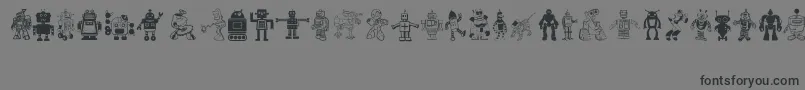 Robots-Schriftart – Schwarze Schriften auf grauem Hintergrund