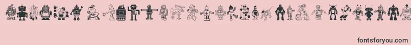 Fonte Robots – fontes pretas em um fundo rosa