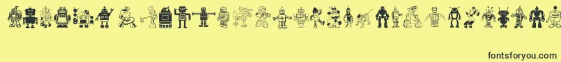 Robots Font – Black Fonts on Yellow Background