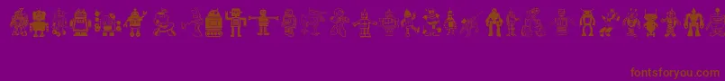 Robots-Schriftart – Braune Schriften auf violettem Hintergrund