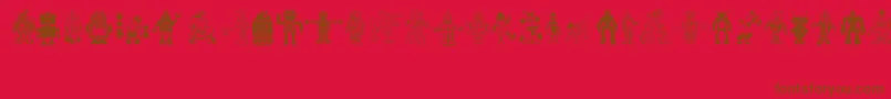 フォントRobots – 赤い背景に茶色の文字