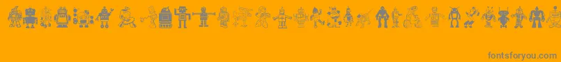 Robots Font – Gray Fonts on Orange Background