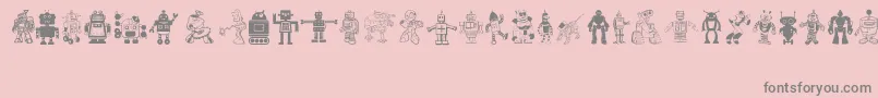 Robots Font – Gray Fonts on Pink Background