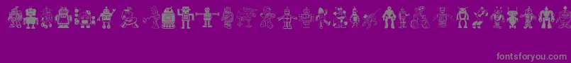 Robots-Schriftart – Graue Schriften auf violettem Hintergrund