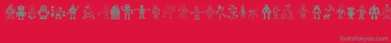 Robots Font – Gray Fonts on Red Background