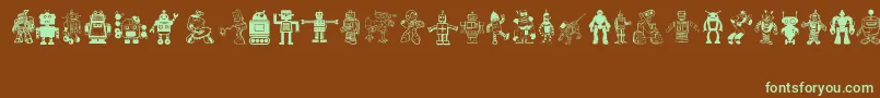 Robots Font – Green Fonts on Brown Background