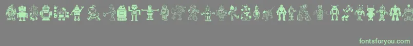 Robots Font – Green Fonts on Gray Background