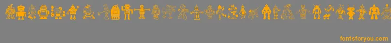 Robots Font – Orange Fonts on Gray Background