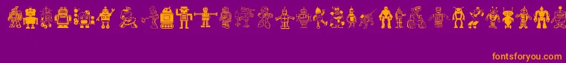 Czcionka Robots – pomarańczowe czcionki na fioletowym tle