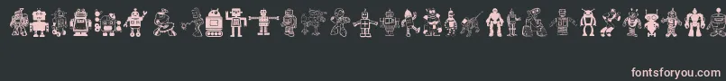 Fonte Robots – fontes rosa em um fundo preto