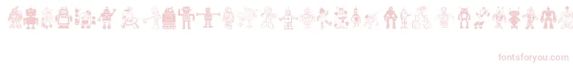 Robots Font – Pink Fonts on White Background