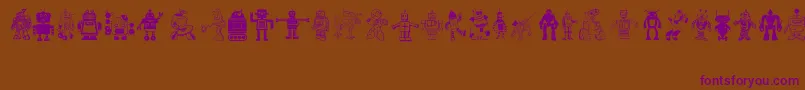 Robots-fontti – violetit fontit ruskealla taustalla