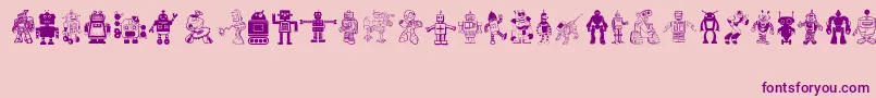 Robots Font – Purple Fonts on Pink Background