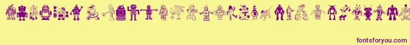 Robots Font – Purple Fonts on Yellow Background