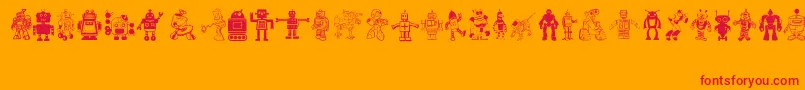 Fonte Robots – fontes vermelhas em um fundo laranja