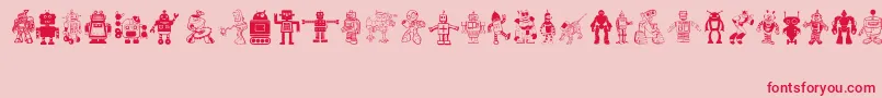 Robots Font – Red Fonts on Pink Background