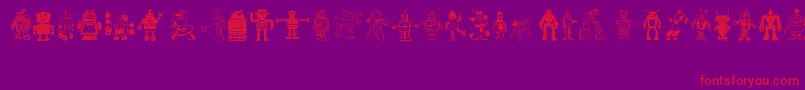 Czcionka Robots – czerwone czcionki na fioletowym tle