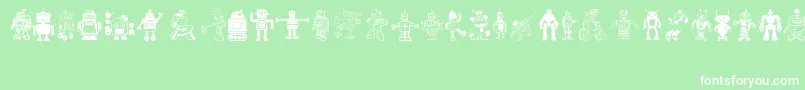 Robots Font – White Fonts on Green Background