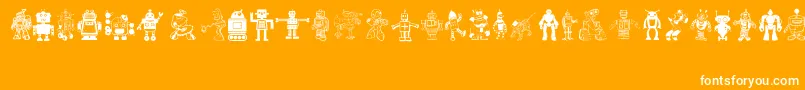 Robots Font – White Fonts on Orange Background