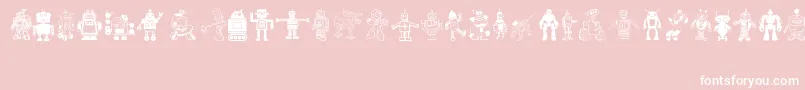 Robots-fontti – valkoiset fontit vaaleanpunaisella taustalla