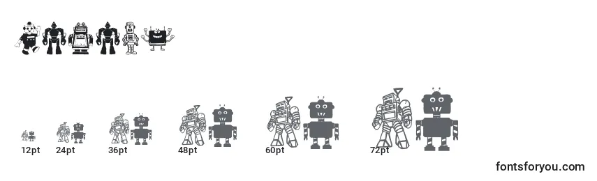 Größen der Schriftart Robots