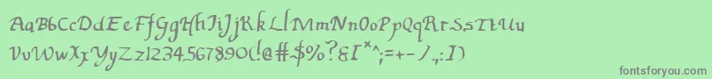 フォントValley – 緑の背景に灰色の文字