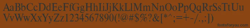 フォントTimeset90 – 黒い文字が茶色の背景にあります