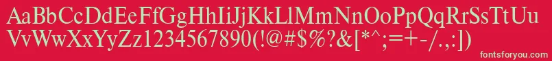 Timeset90 Font – Green Fonts on Red Background