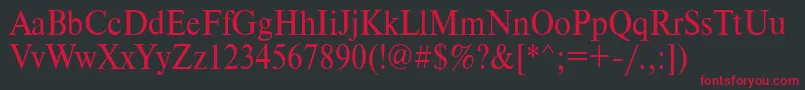 Timeset90 Font – Red Fonts on Black Background