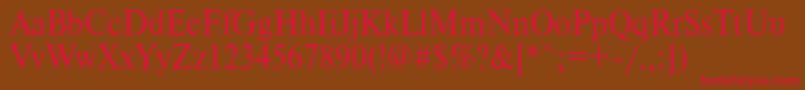 Timeset90 Font – Red Fonts on Brown Background